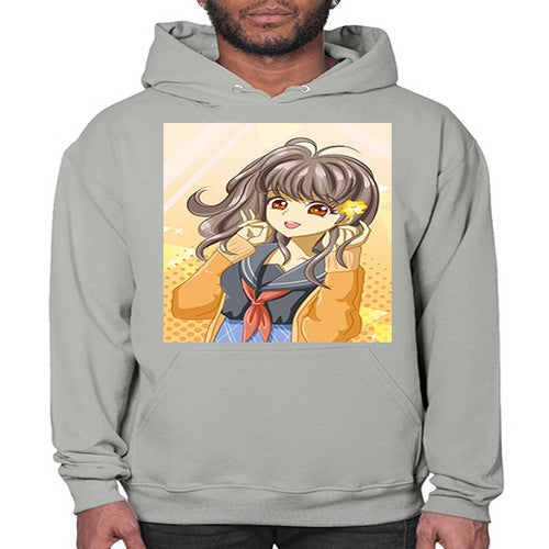 A beautiful and happy girl back to school 90# - anime- Hoodie