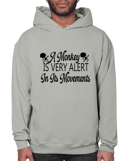 A monkey is very alert  - monkey- Hoodie