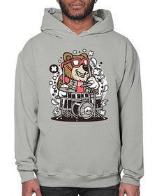 Bear drummer 14# - cartoon animals- Hoodie