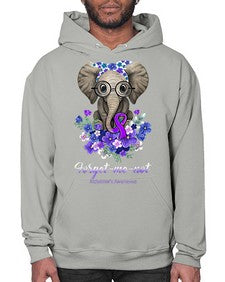 Forget me not Alzheimers Awareness Elephant Flower 150# - alzheimers- Hoodie