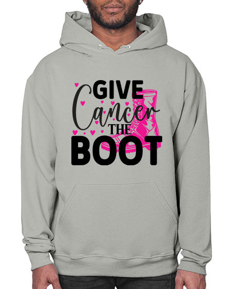 Give Cancer the Boot 24# - breast cancer- Hoodie