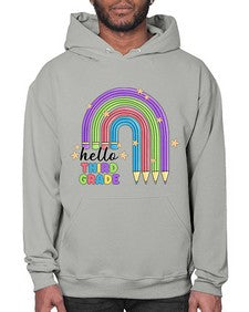 Hello third Grade Pencil Rainbow 347# - third grade- Hoodie