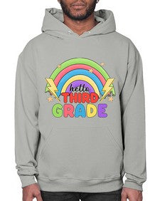 Hello third Grade Rainbow 348# - third grade- Hoodie