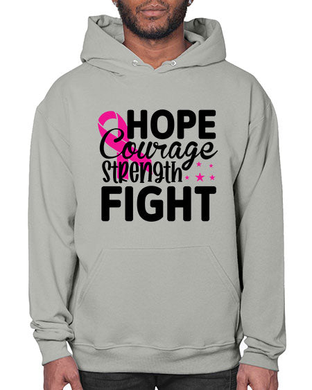 Hope Courage Strength Fight 21# - breast cancer- Hoodie
