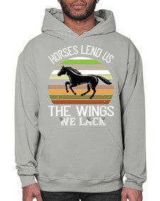 Horses lend us the wings we lack Style 43# - horse- Hoodie