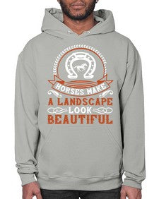 Horses make a landscape look beautiful Style 42# - horse- Hoodie
