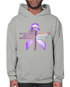 I Will Never Forge Alzheimer Awareness 179# - alzheimers- Hoodie