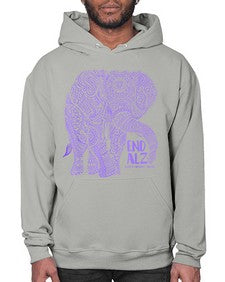 Purple Elephant Alzheimer Awareness 210# - alzheimers- Hoodie
