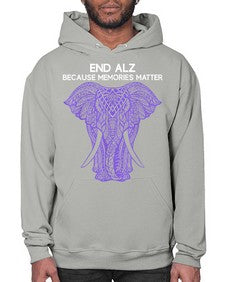 Purple Elephant Alzheimer Awareness 211# - alzheimers- Hoodie