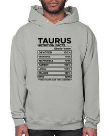 Taurus Nutrition Facts 490# - taurus- Hoodie