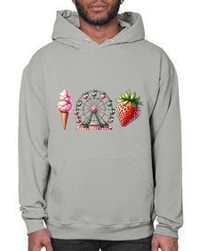 Watercolor Strawberry Fair 1693# - strawberry- Hoodie