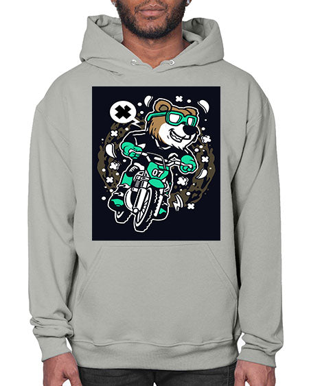 bear motocross rider 37# - bears - animals- Hoodie