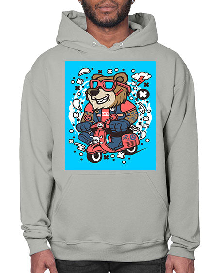 bear scooterist 41# - bears - animals- Hoodie