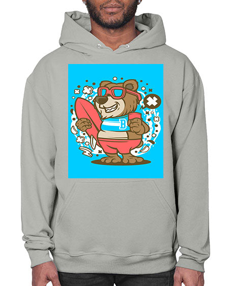 bear surfing 45# - bears - animals- Hoodie