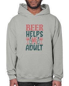 beer helps me adult 646# - beer- Hoodie
