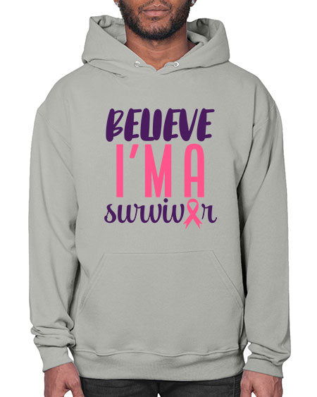 believe im a survivor Style 16# - breast cancer- Hoodie