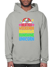 besties weekends rainbows sunshine unicorn 58# - unicorn- Hoodie