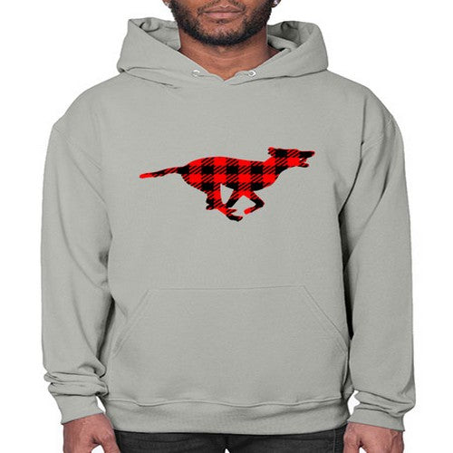 buffalo plaid running dog 65# - dogs- Hoodie