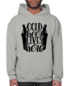 cold beer lives here 872# - beer- Hoodie