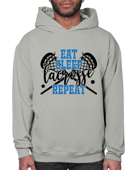 eat sleep lacrosse repeat 15# - lacrosse- Hoodie