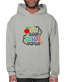 eat sleep school repeat 45# - general school- Hoodie