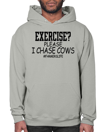 exercise please i chase cows - cow- Hoodie