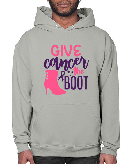give cancer the boot Style 1# - breast cancer- Hoodie