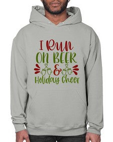 i run on beer holiday cheer 1160# - beer- Hoodie