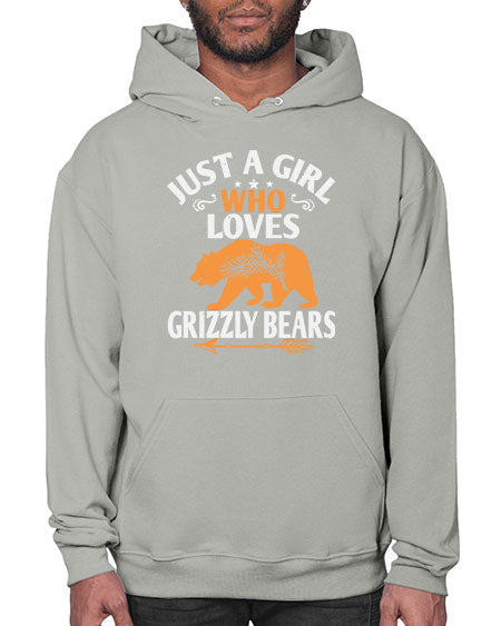 just a girl who loves grizzly bears 159# - bears - animals- Hoodie