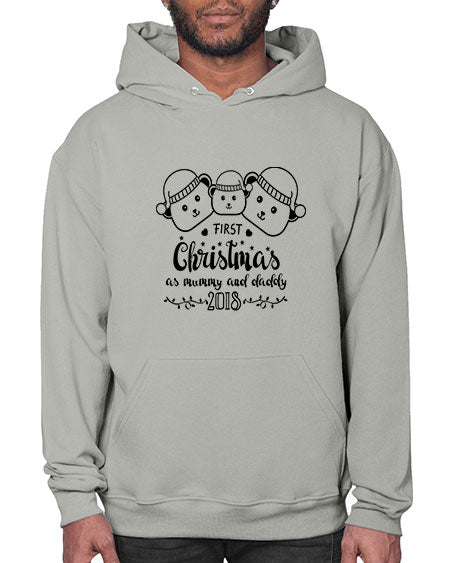 my first christmas bear family black 193# - bears - animals- Hoodie