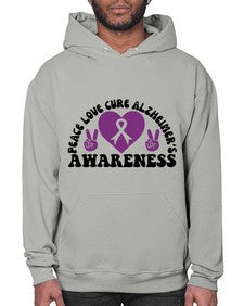 peace love cure alzheimer s awareness 206# - alzheimers- Hoodie