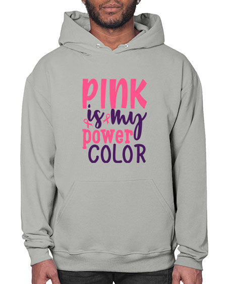 pink is my power color Style 5# - breast cancer- Hoodie