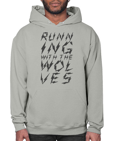 running with the wolves - wolf- Hoodie