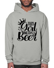 this girl needs a beer 1643# - beer- Hoodie
