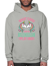 what card game do unicorns play uno 548# - unicorn- Hoodie