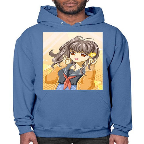 A beautiful and happy girl back to school 90# - anime- Hoodie