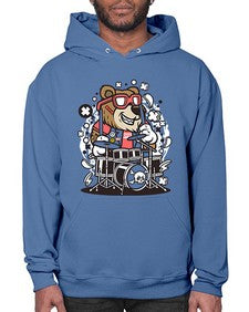 Bear drummer 14# - cartoon animals- Hoodie
