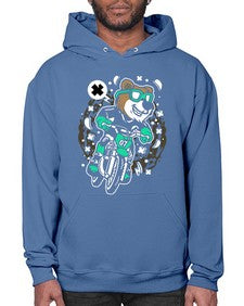 Bear motocross rider 15# - cartoon animals- Hoodie