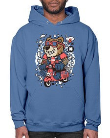 Bear scooterist 16# - cartoon animals- Hoodie