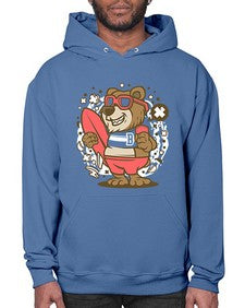 Bear surfing 17# - cartoon animals- Hoodie