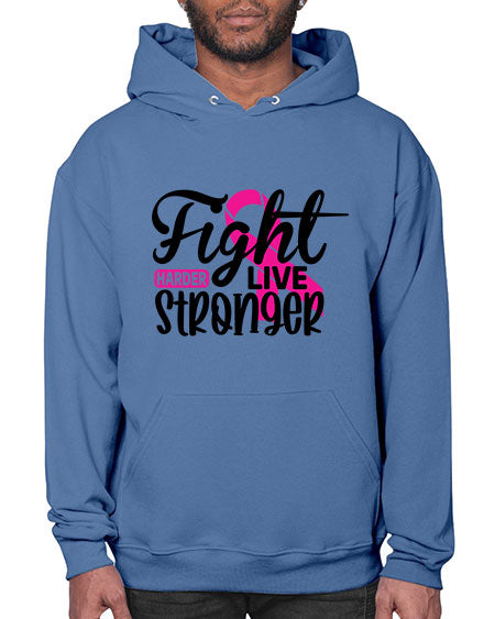 Fight Harder Live Stronger 27# - breast cancer- Hoodie