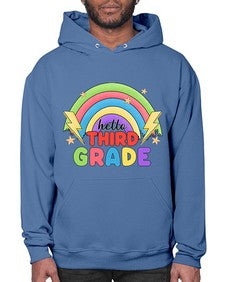 Hello third Grade Rainbow 348# - third grade- Hoodie