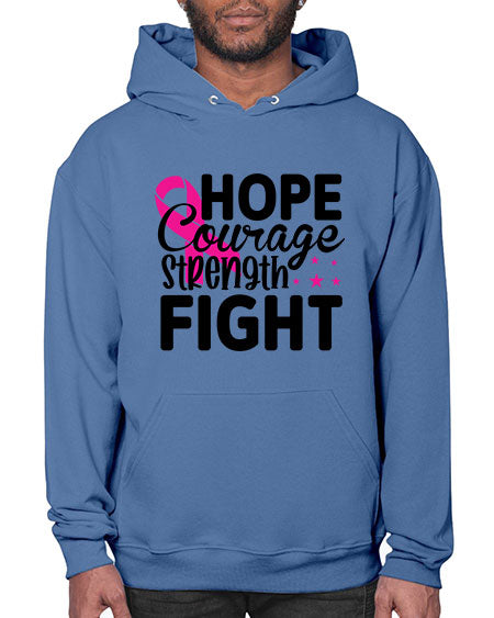 Hope Courage Strength Fight 21# - breast cancer- Hoodie