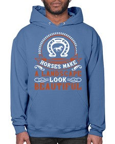Horses make a landscape look beautiful Style 42# - horse- Hoodie