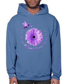 Hummingbird Sunflower Purple Ribbon Alzheimers Awareness 167# - alzheimers- Hoodie