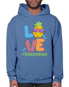 LOVE third Grade Summer Pineapple 527# - third grade- Hoodie