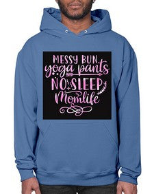 Messy bun yoga pants no sleep momlife  424# - yoga- Hoodie