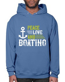 Peace Love and Boating 33# - boats- Hoodie