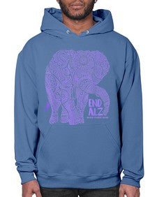 Purple Elephant Alzheimer Awareness 210# - alzheimers- Hoodie