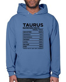 Taurus Nutrition Facts 490# - taurus- Hoodie